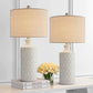 Pokat 24.75’’ Modern Contemporary Ceramic Table Lamp Set of 2 for Living Room White Desk Decor Lamps for Bedroom Study Room Office Farmhouse Bedside Nightstand Lamp End Table Lamps