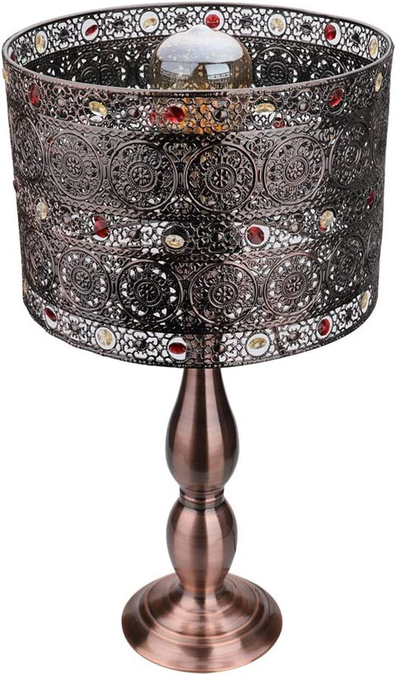 18 Inch Tall DIY Industrial Art Deco Retro Creative All Metal Table Lamps Bedroom,  Large Bronze Baroque Vintage Lights for Living Room