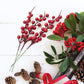 , 20 Pack Red Berries Stems for Christmas Tree Decorations Crafts Holiday and Home Decor