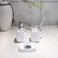 6 Pack White Acrylic Bathroom Accessories Set, Premium Acrylic Bathroom Set, White Toothbrush Holder Set