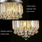 LOCLGPM 4 Light Luxury Glam Chrome Closet Mini Chandelier, Flush Mount Crystal Ceiling Light 11.8 Inch K5 Crystal Raindrop Silver Crystal Chandelier for Dining Room Bedroom Hallway Kitchen