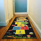 Hopscotch Rug - Kids Rug - Playroom Rug for Kids Room, Daycare, Nursery - Cute Indoor or Outdoor Play Carpet for Children - Fun, Educational Games for Boys & Girls (Black)