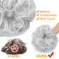 Messy Hair Bun Hair Scrunchies Extension Curly Wavy Messy Synthetic Chignon for Women Updo Hairpiece 1PCS Silver