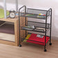 3-Tier Rolling Utility Storage Rack Cart on Wheels, Trolley Craft Cart, Multi-Purpose Organizer Shelf, Black