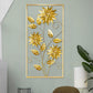 Gold Wall Sculptures, 39 Inch Golden Rectangular Metal Wall Decor with Frame, Gold Metal Flower Wall Art Sculpture for Living Room, Bedroom, Office, Study, Large (Golden-1 Pack)