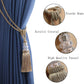 4 Pack Curtain Hand-Woven Tiebacks Crystal Holdbacks Home Decorative Tassels (Golden, 4 Pack)
