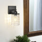 1 Light Bathroom Vanity Lights Fixtures over Mirror - Modern Wall Sconce Lighting Interior K9 Crystal Drop Wall Mount Lamp Matte Black for Kitchen Bedroom Entryway Hallway Living Room