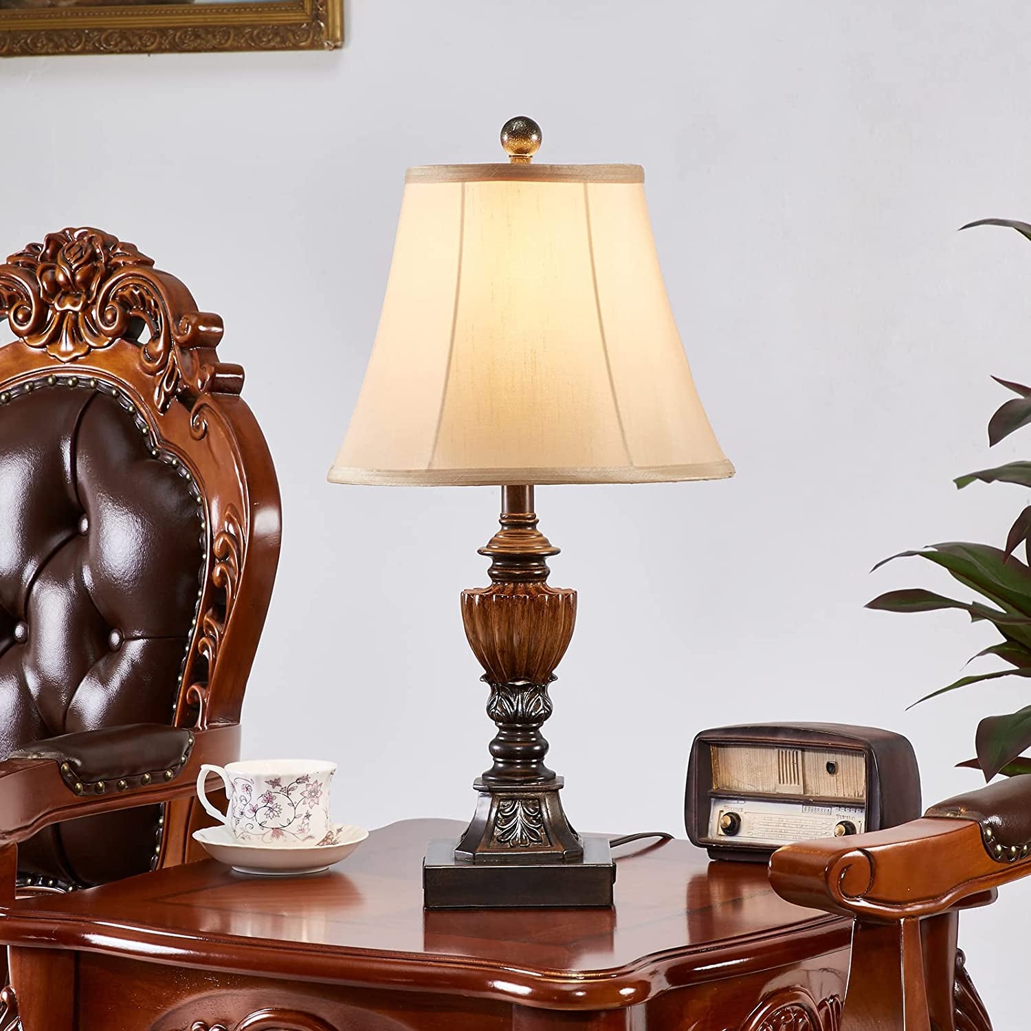 Drawealth Touch Control Traditional Table Lamp Set of 2,3-Way Dimmable Farmhouse Bedside Table Lamps with 2 USB Charging Ports Vintage Rustic Table Lamps for Living Room Bedroom Office Study