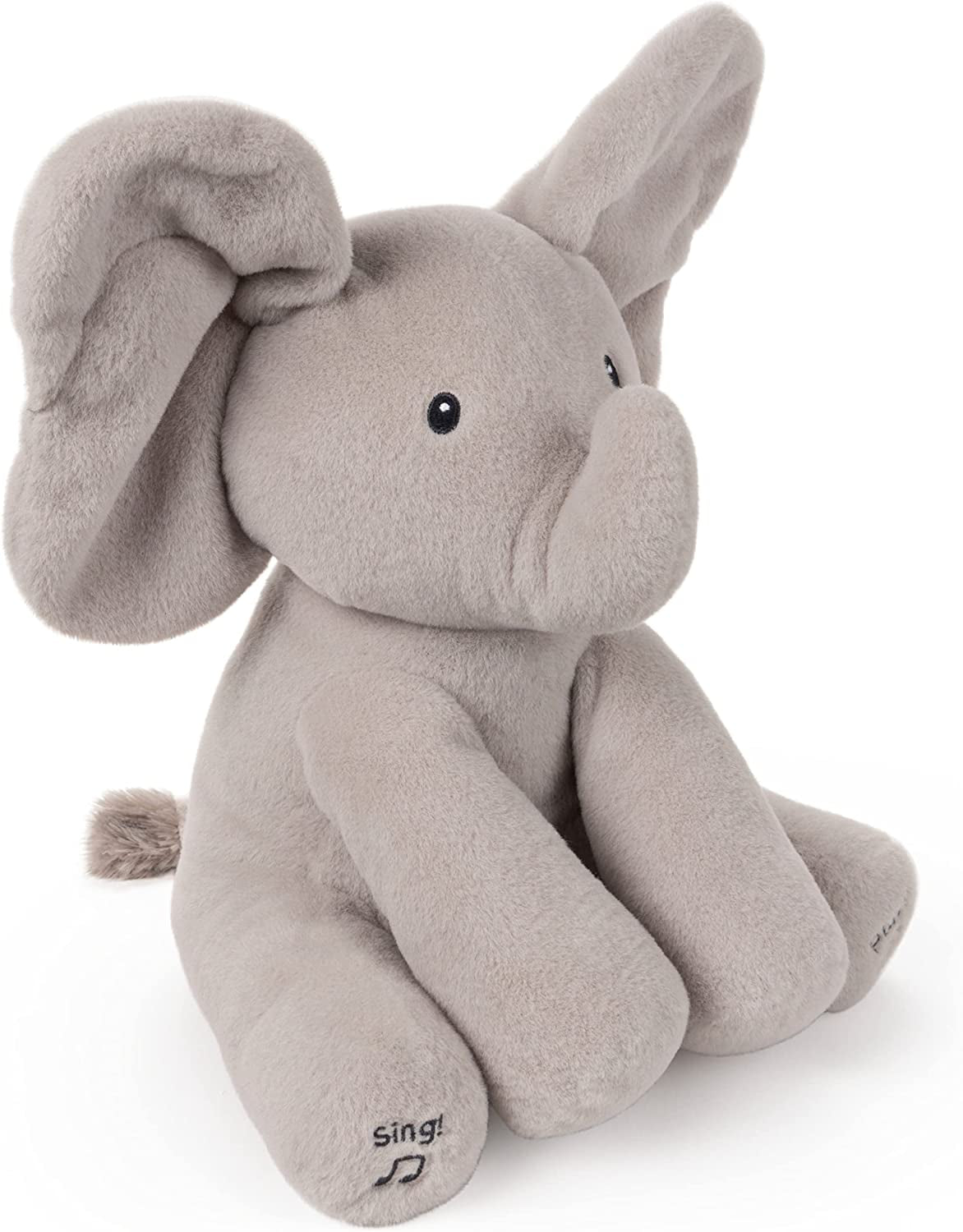 Baby  Official Animated Flappy the Elephant Stuffed Animal Baby Toy Plush for Baby Boys and Girls, Gray, 12" (Song Styles May Vary)