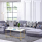 SalonMore Rectangle Coffee Table with Gold Y-Leg and White Top