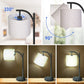 Bedside Lamp with USB Ports(Dual), Stepless Dimmable, Warm Light, Rotary Switch Control,  Eye-Caring Nightstand Lamp, Fabric Lampshade, Bulb Included,Side Table Lamp for Bedroom,Need Installation