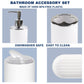 White Bathroom Accessories Set 6 Piece Bath Ensemble for Decorative Countertop