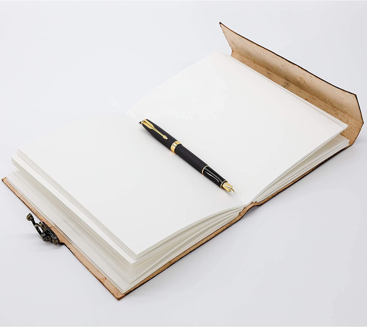 Handmade Leather Double Dragon Journal/Writing Notebook Diary/Bound Daily Notepad for Men & Women Unlined Paper Medium, Writing Pad Gift for Artit, ketch (8 X 6, Brown)