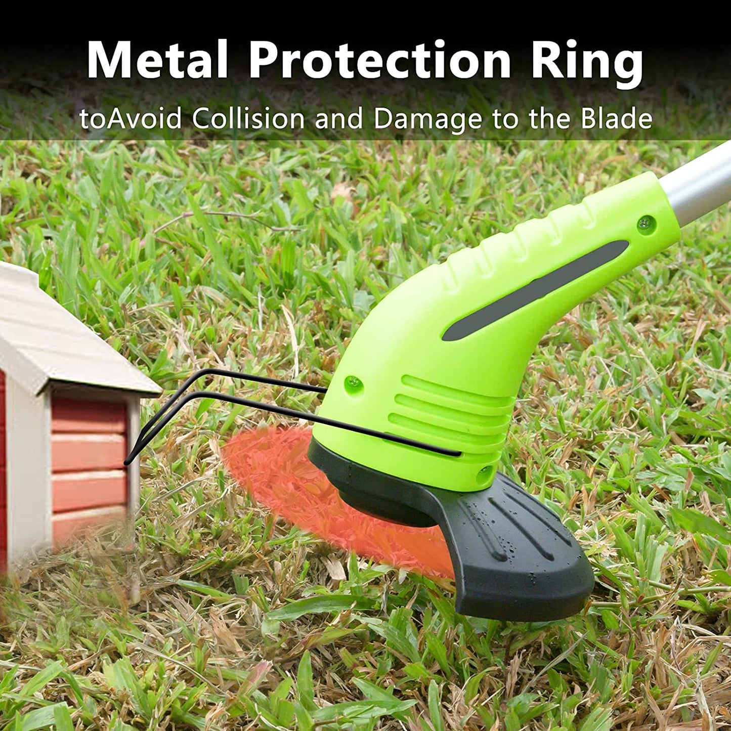 Cordless Lawn Trimmer Weed Wacker:  12V Grass Trimmer Lawn Edger with 2.0Ah Li-Ion Battery Powered and Cutting Blade, Adjustable Height Weed Eater Tool for Garden and Yard