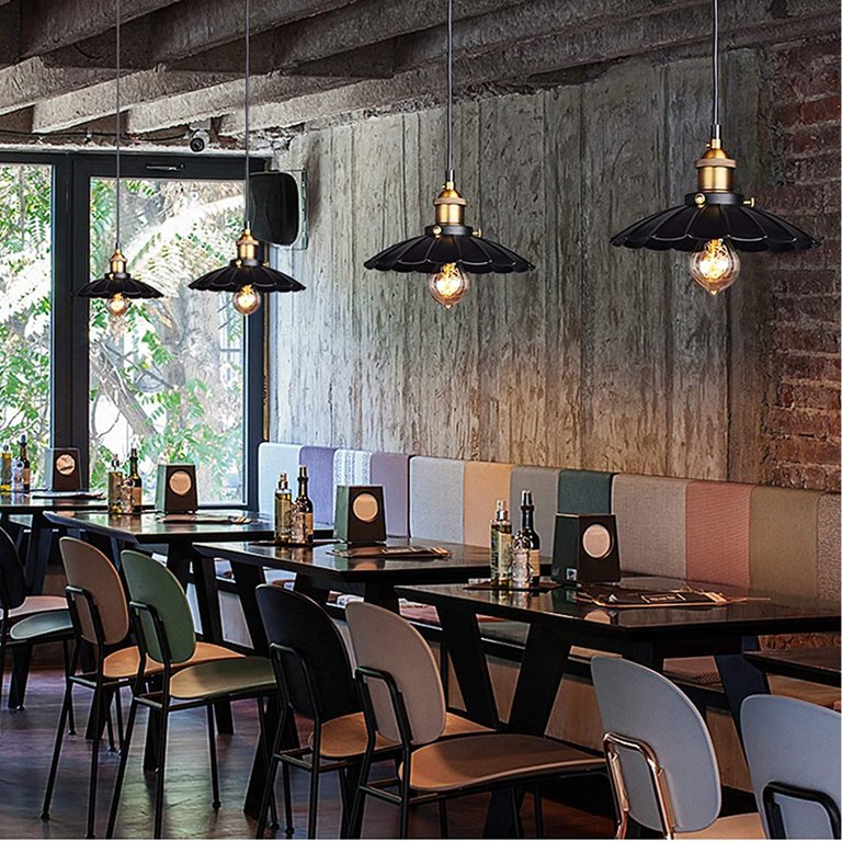 SINGES Adjustable Industrial Retro Lotus Pendant Light Metal LED Hanging Ceiling Lamp Lighting Fixtures for Kitchen Island Dining Room