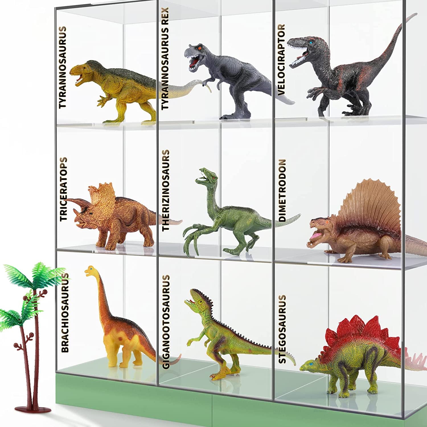 Dinosaur Toys for Kids 3-5 with Activity Play Mat & Trees, Realistic Jurassic Dinosaur Play Set to Create a Dino World Including T-Rex, Triceratops, Velociraptor, Great Gift for Boys & Girls