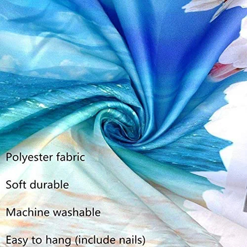 HVEST Trippy Water Lily Tapestry Wall Hanging Magic Butterfly Flying in Teal Ocean Natural Scenery Art Tapestries for Living Room Bedroom Teen Dorm Girl Yoga Room Wall Decor Poster,60X40 Inches