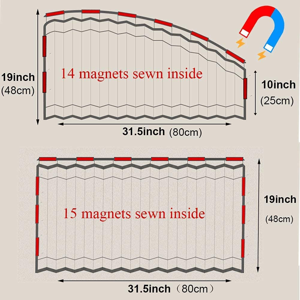 Ovege Car Window Shade -Car Side Window Sun Shade Car Curtain Pleated Silky UV Protection Privacy Baby Suction Magnetic (Black-Opaque, Front&Back 4Pcs)