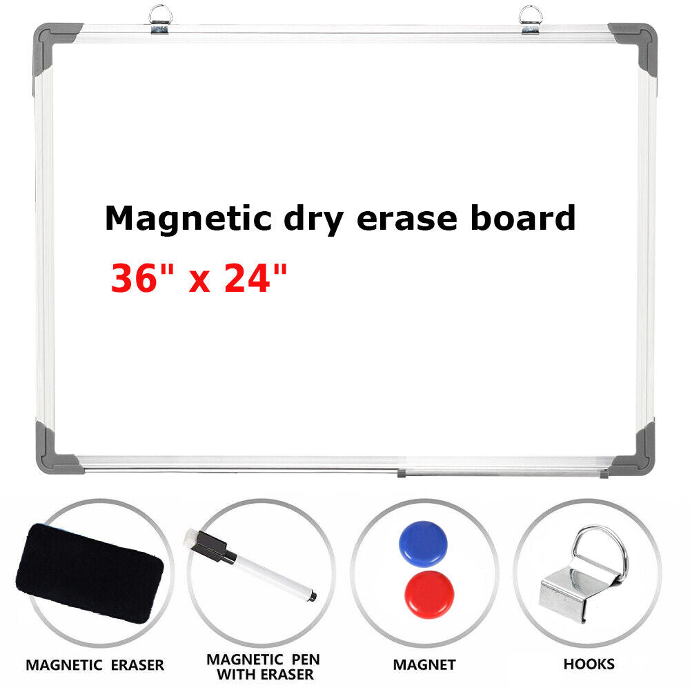 36"X24" Magnetic Writing Whiteboard Dry Erase Board W/Eraser Office Single Side