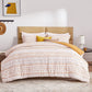 Bedsure Yellow Comforter Set King - Boho Mustard Bedding King , Reversible White Striped Tufted Farmhouse Comforter Sets (102X90 Inches, 3 Pieces)