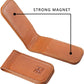 Slim Magnetic Money Clip Genuine Leather Business Card Holder for Men
