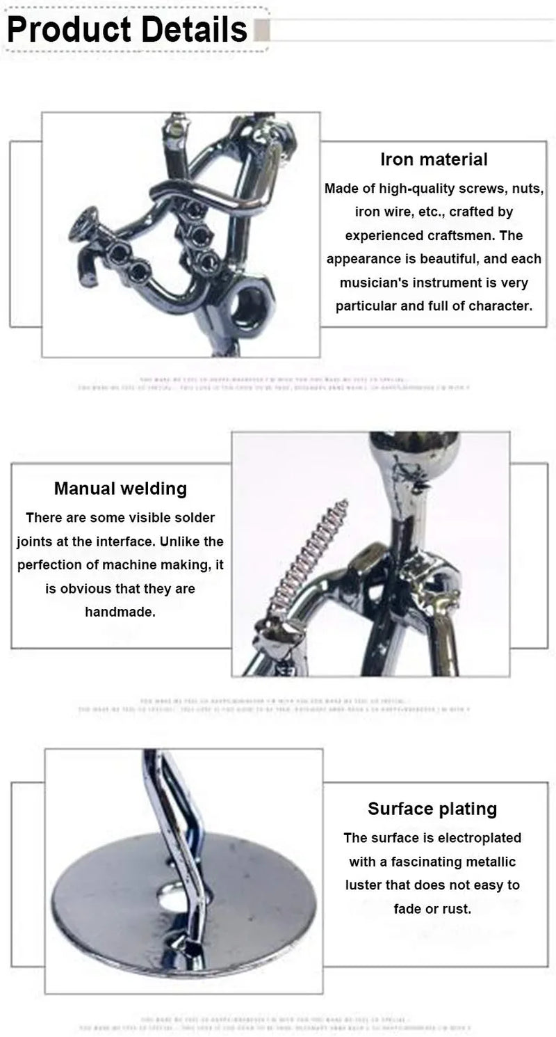 Little Iron Art Musician Creative Men/Women Music Band Crafts Home Office Desk Decoration Birthday Gift 8 Pack (Woman)