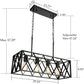 Kitchen Island Lighting Farmhouse Chandelier, 4-Lights Dining Room Light Fixtures 25.19'' Industrial Black Metal Rustic Rectangular Chandeliers for Living Room Bedroom Foyer Hallway Restaurant