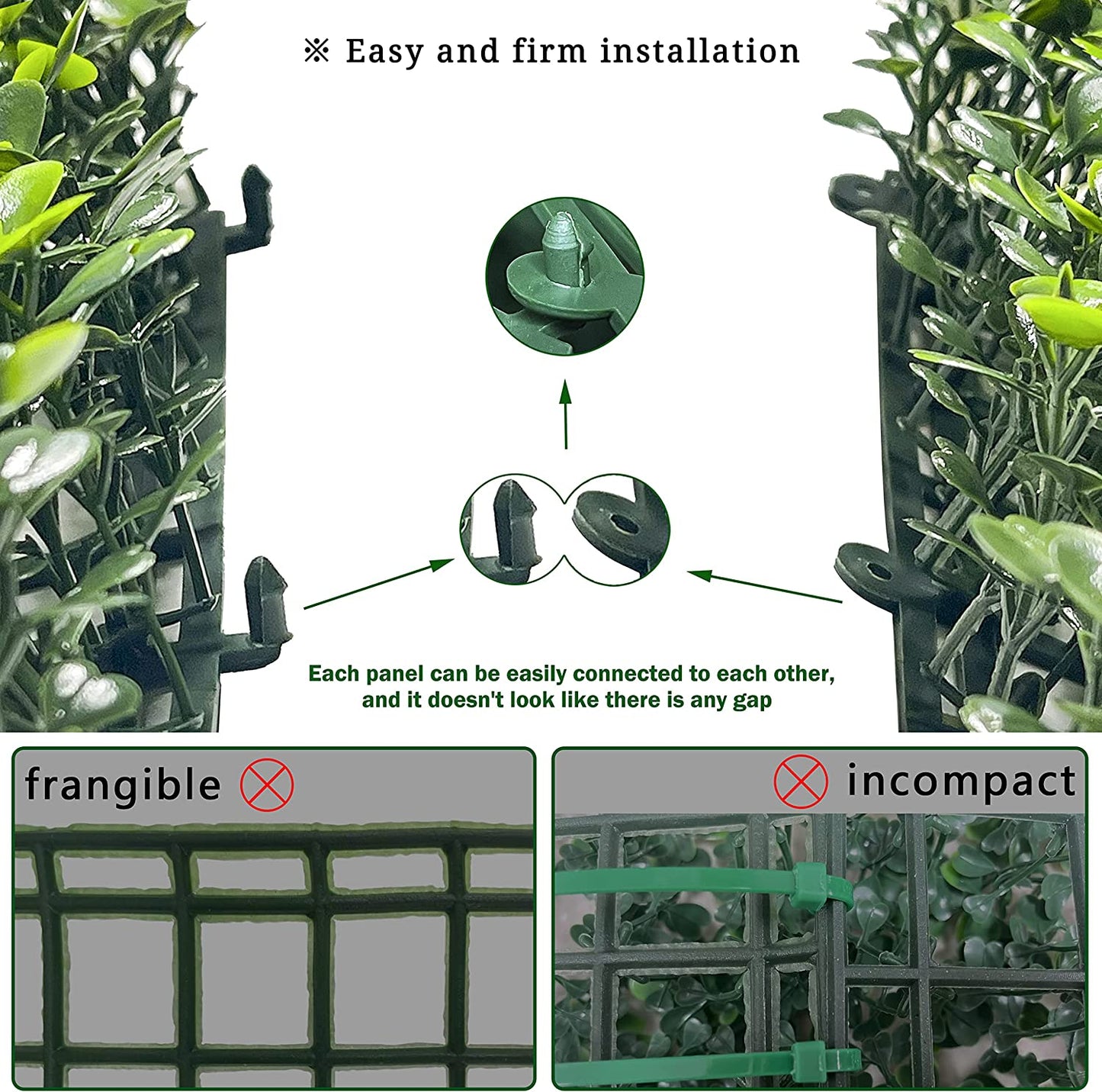 Artificial Green Wall Panel,10"X 10"(12Pcs) Boxwood Faux Grass Wall Panels for Interior Wall, Backdrop Wall,Garden Wall and Indoor Outdoor Plant Wall Decor