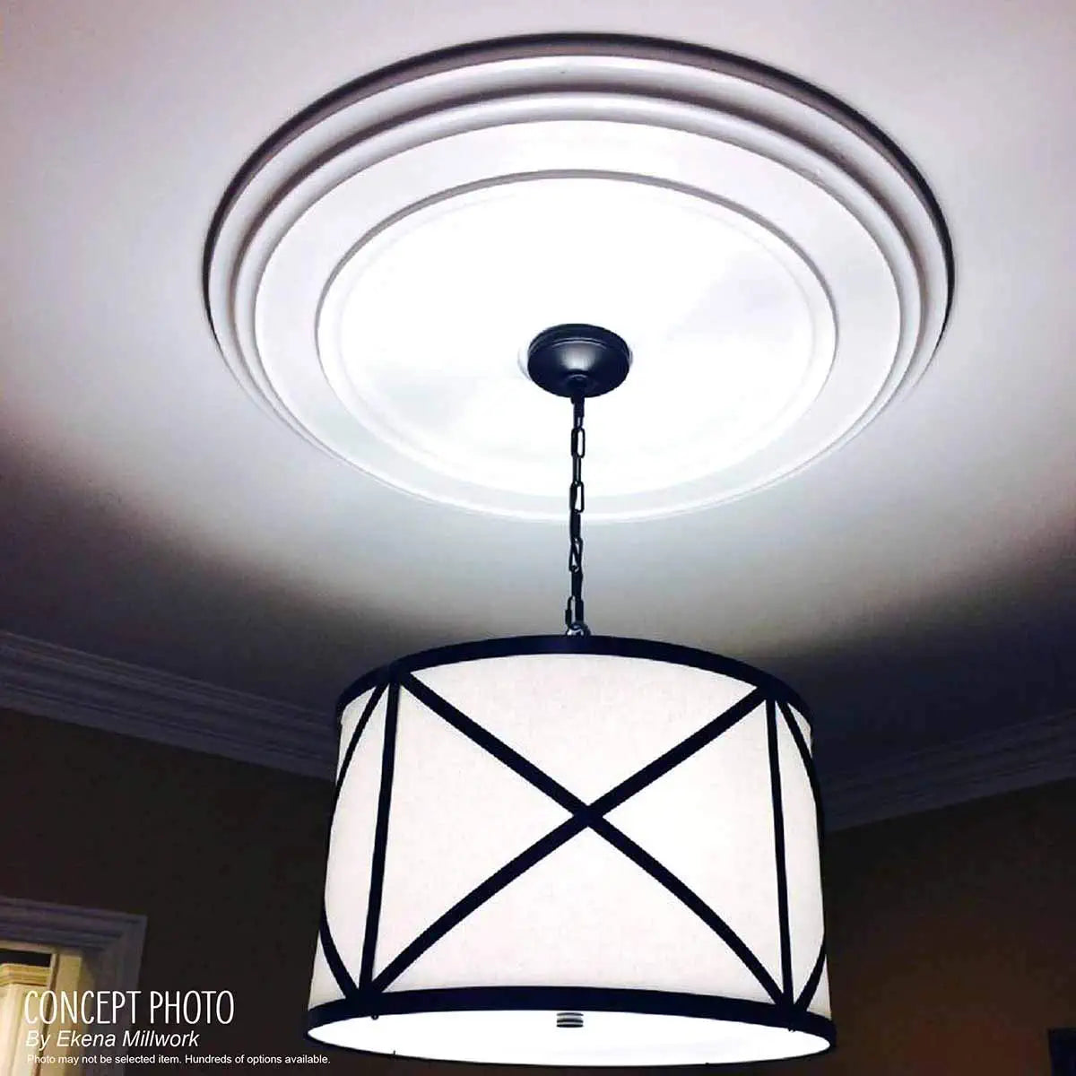 CM18RO Rose Ceiling Medallion, 18"OD X 3 1/2"ID X 1 1/2"P, Factory Primed