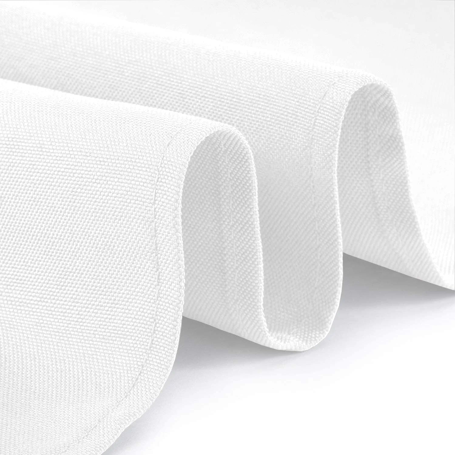 WEALUXE White Tablecloths for Rectangle Tables [60X102 Inch] White Table Clothes for 6 Foot Rectangle Tables, Washable Fabric Stain and Wrinkle Resistant [2 Pack]