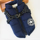 Pet Jacket, Dog Coat Harness Winter Warm Vest Jacket Waterproof Cotton Costume for Puppy Small Medium Dogs (M, Blue)