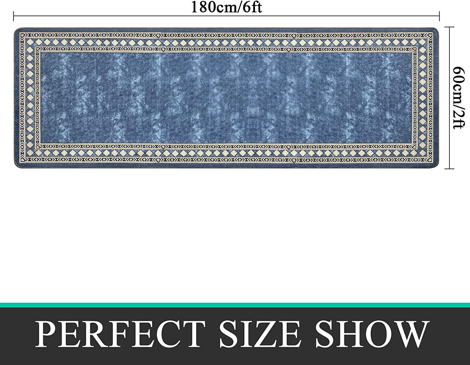 Runner Rug for Hallway 2'X6' Non Slip Kitchen Runner Rug Laundry Rugs and Mats Washable Runner Rugs for Kitchen Floor Farmhouse Laundry Room Rug Runner Entryway Area Rugs Indoor