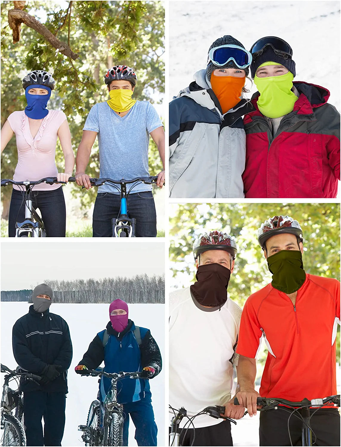 SATINIOR 9 Pcs Ski Mask for Men Full Face Helmet Mask Balaclava Winter Neck Gaiter Outdoor Cycling Windproof Hood