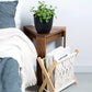 Macrame Magazine Rack Boho Magazine Holder Storage Standing Basket for Books, Newspapers, Swaddle Blanket, Living Room, Bathroom, Office, Nursery, Home Decor, Medium Size, 14’’L X 10’’W
