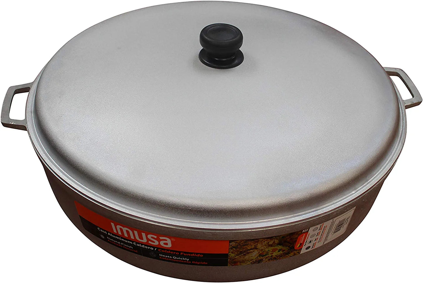 USA 17.9Qt JUMBO Traditional Colombian Caldero (Dutch Oven) for Cooking and Serving, Silver, 17.9 Quart