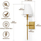 Wall Sconces Set of 2, Dimmable Sconces Wall Lighting, Classic Hardwired Indoor Brushed Gold Metal Sconce Lights with Fabric Shades (Bulb and Switch Not Included)