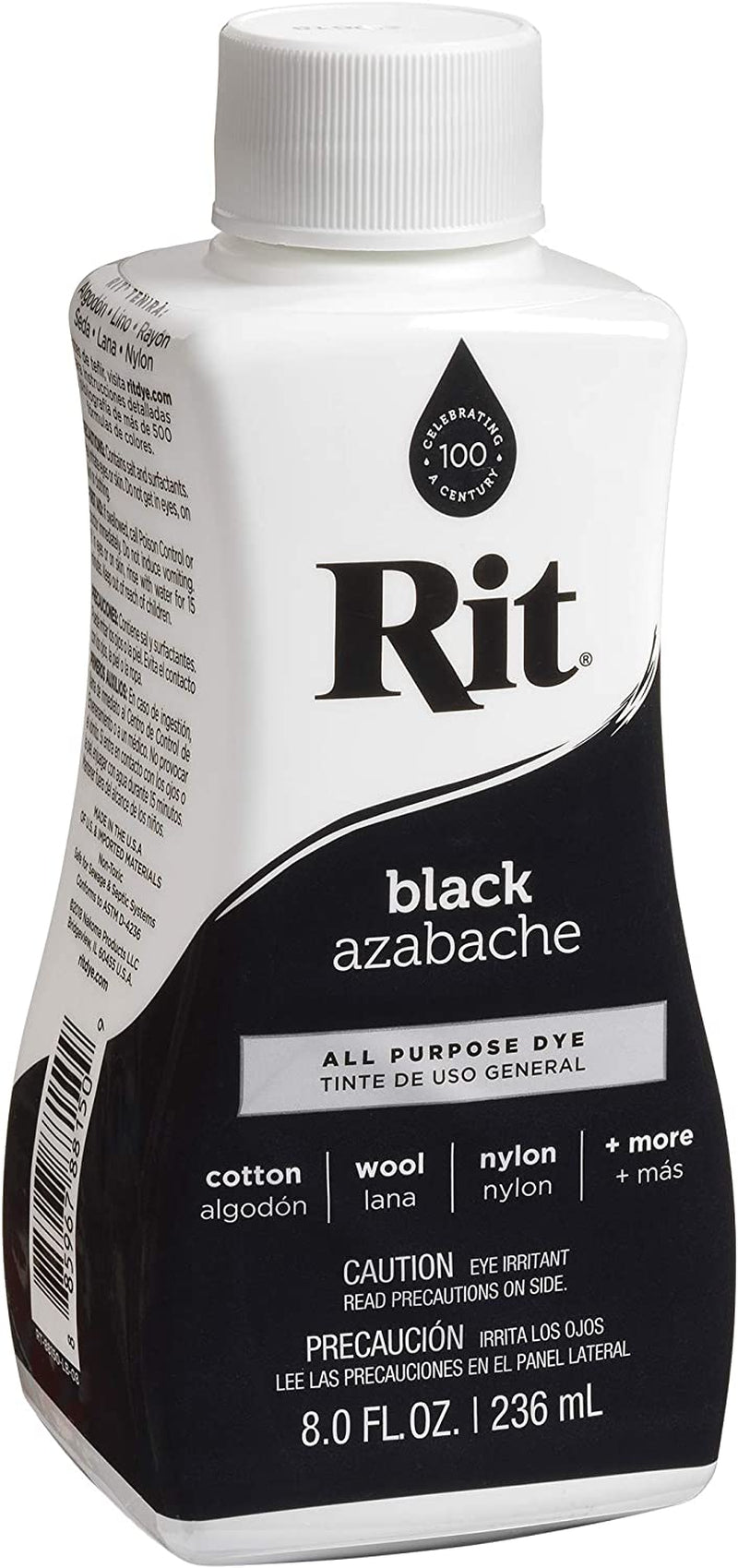 Rit Dye 88150 All Purpose Liquid Dye, Black, 8 Fl Oz