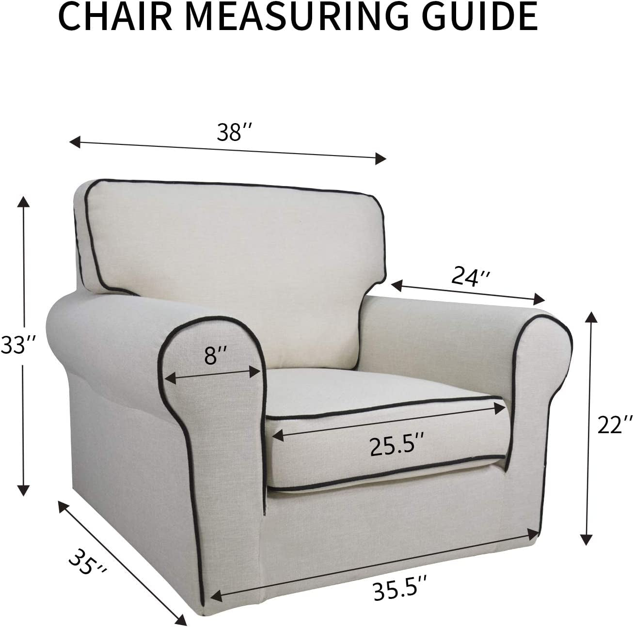 Super Stretch Chair Sofa Slipcover – Spandex Non Slip Soft Couch Sofa Cover, Washable Furniture Protector with Non Skid Foam and Elastic Bottom for Kids, Pets （Chair, Camel）