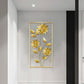 Gold Wall Sculptures, 39 Inch Golden Rectangular Metal Wall Decor with Frame, Gold Metal Flower Wall Art Sculpture for Living Room, Bedroom, Office, Study, Large (Golden-1 Pack)