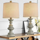 19.25" Traditional Table Lamp Sets of 2 for Living Room Bedroom Farmhouse Bedside Nightstand Lamp Rustic Resin Table Lamps Gray