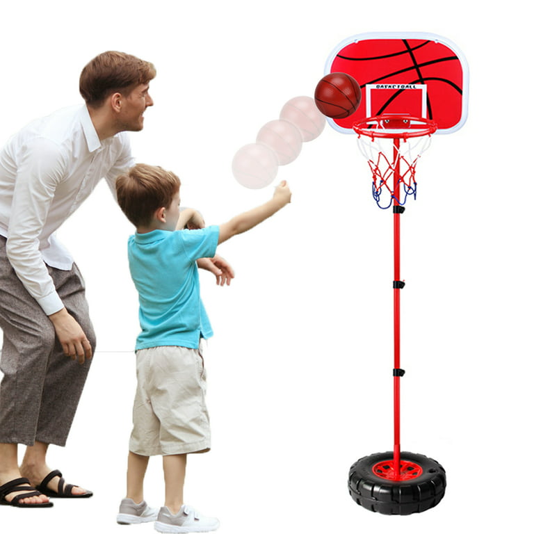 Toddler Basketball Hoop Stand Adjustable Height 2.2-5.6 ft - Mini Indoor Basketball Goal Toy with Ball & Pump for Baby Kids Boys Girls Outdoor Play Sport for Age 2-8 Years Old