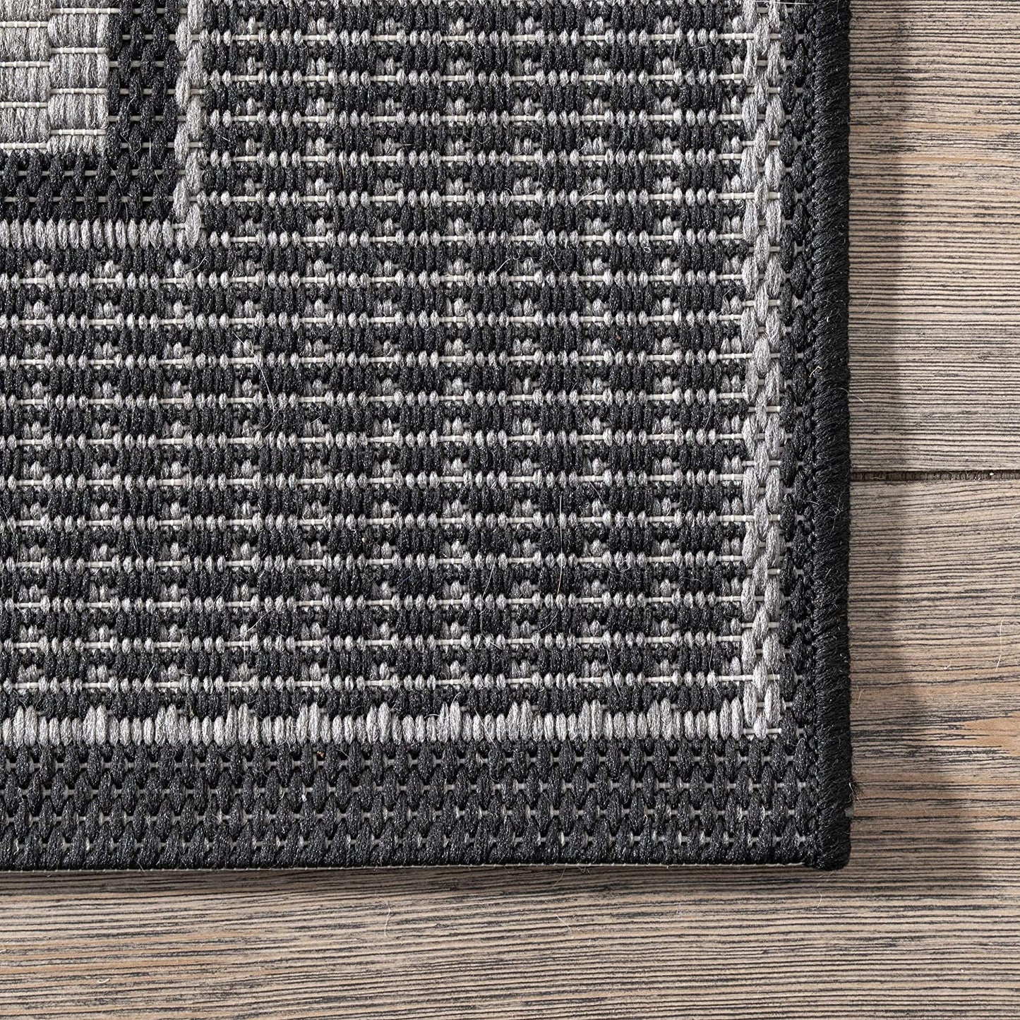 Gris Border Indoor/Outdoor Area Rug, 10' X 13', Grey