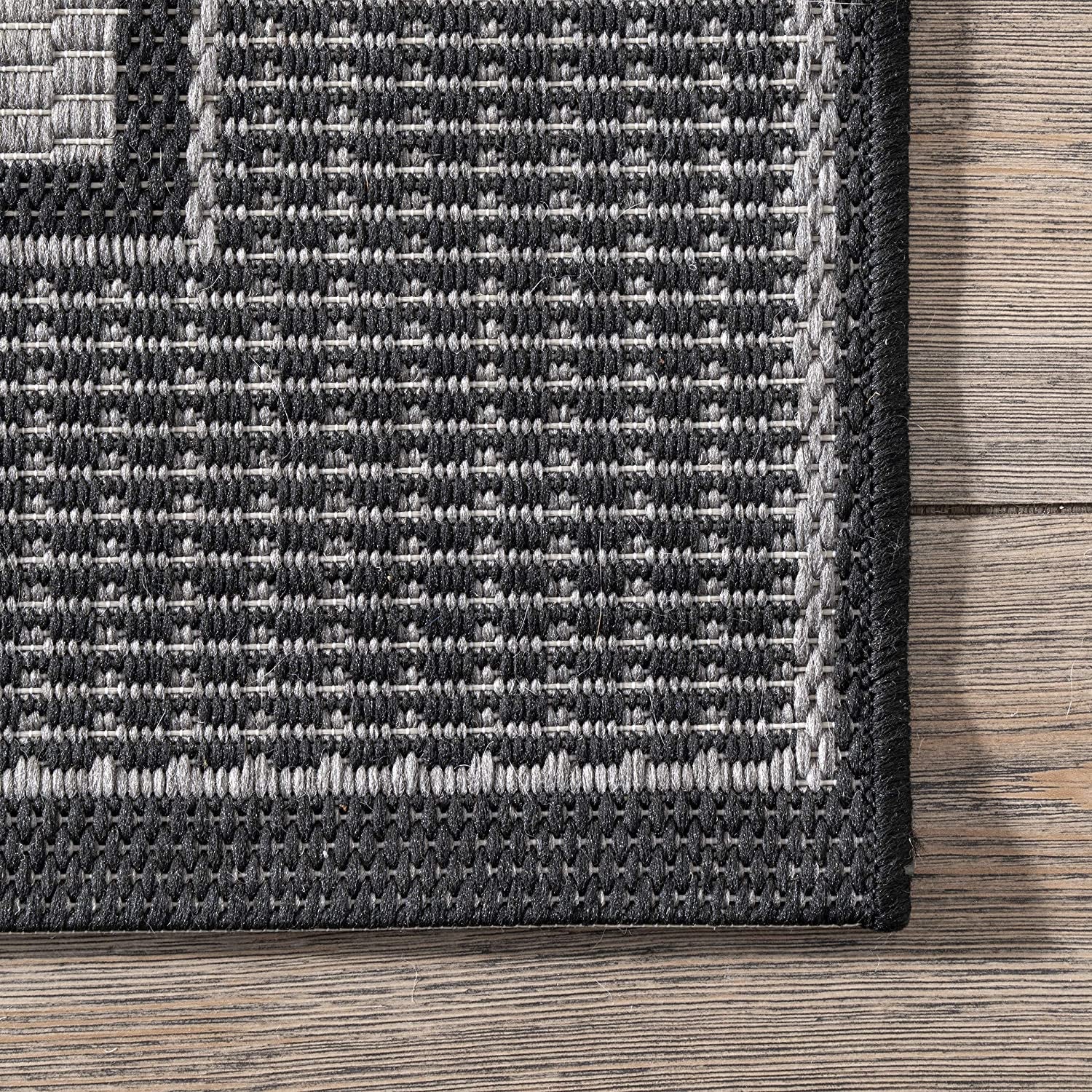 Gris Border Indoor/Outdoor Area Rug, 10' X 13', Grey