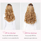 REECHO Invisible Wire Hair Extensions with Transparent Headband Adjustable Size Removable Secure Clips in Curly Wavy Secret Hairpiece for Women 20 Inch - Chestnut Brown with Blonde Hightlights
