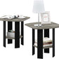 Simple Design End Table, 2-Pack, French Oak Grey/Black