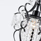 Mini Chandelier Black Crystal Chandelier 1 Light Elegant Chandelier Crystal Iron Ceiling Light Fixture for Bedroom,Farmhouse,Foyer