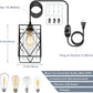 HMVPL Plug in Pendant Light with Dimmer Switch, Outdoor Farmhouse Hanging Lights Fixtures for Gazebo and Porch, Plug in Ceiling Light for Kitchen Island Table Bedroom Hallway Foyer