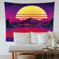 Trippy Mountain and Sun Tapestry Hippie Sunset Tapestry Abstract Landscape Tapestry Wall Hanging for Bedroom Living Room Dorm Home Decor (51.9 X 59.8 Inches)