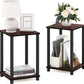 Turn-N-Tube End Table Corner Shelves, Set of 2, Dark Cherry/Black