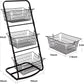 3 Tier Market Basket,Storage Basket Organizer, Fruit Vegetable Produce Metal Hanging Storage Bin for Kitchen,Bathroom Tower Baskets Stand